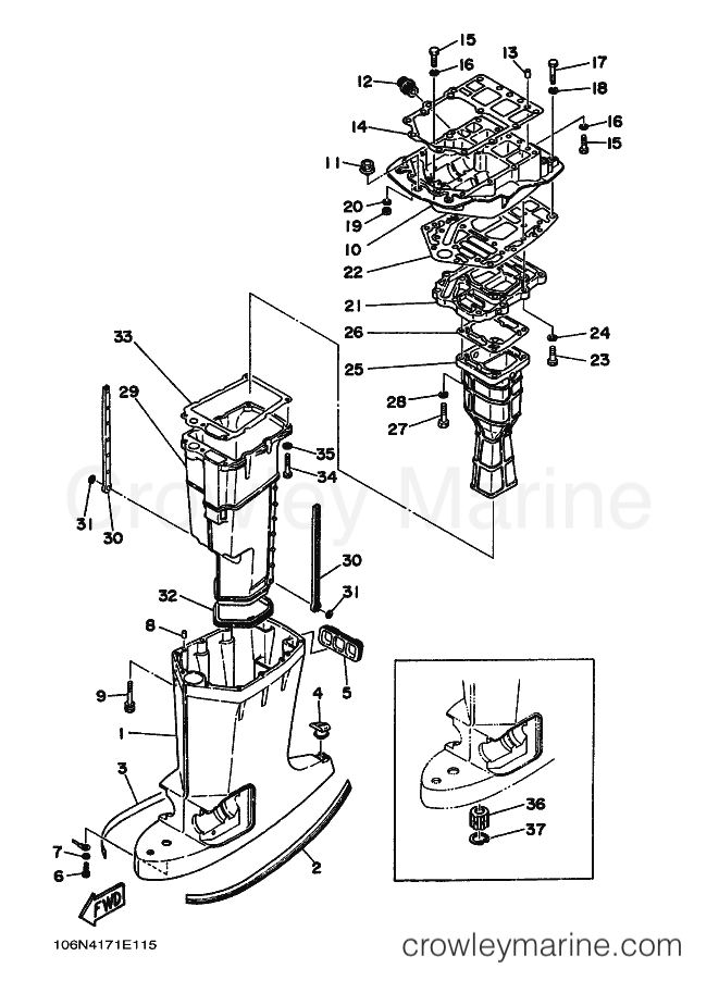Yamaha Motors L130BETO (6N4) [010] - UPPER CASING
