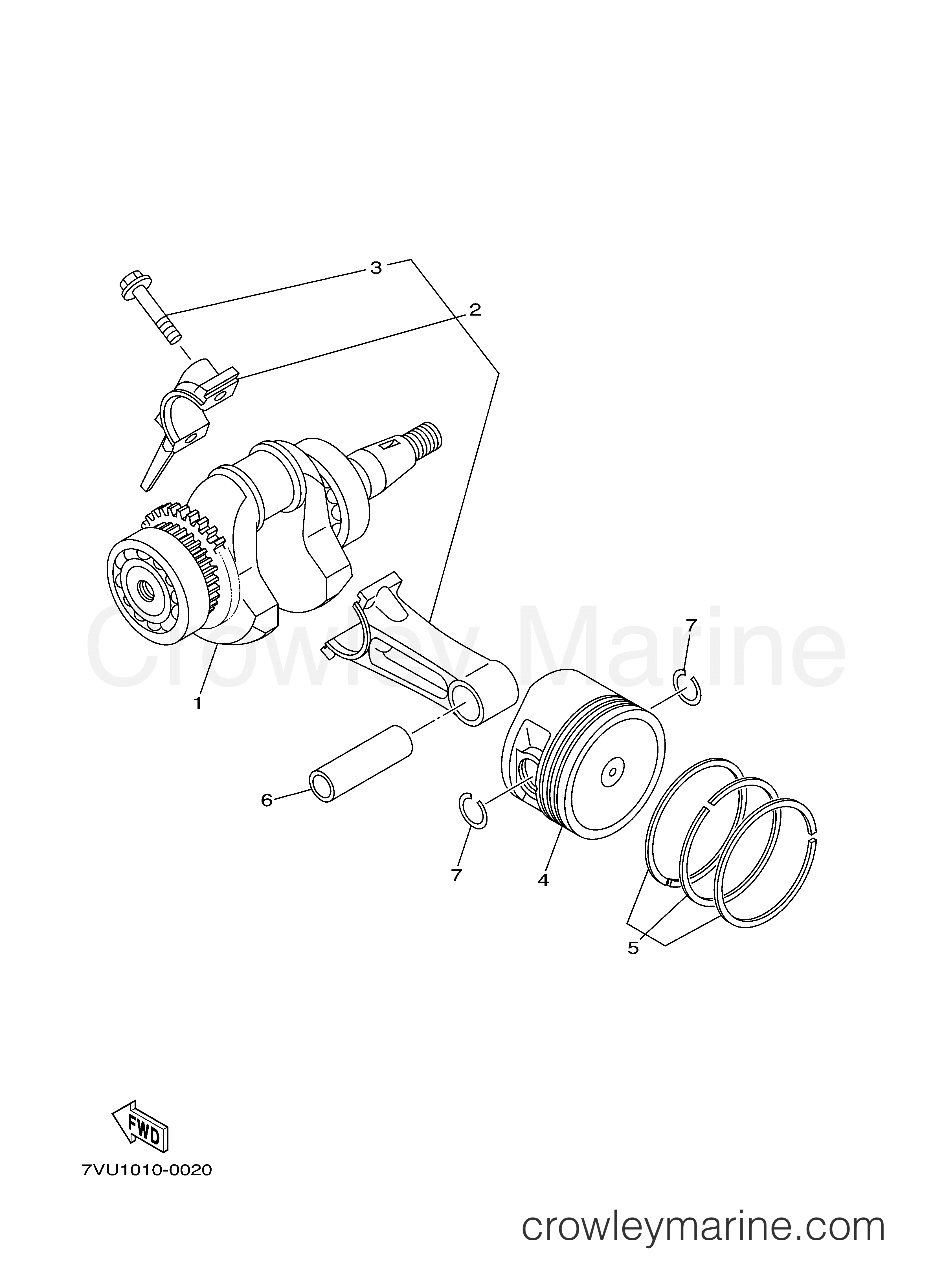 Yamaha Motors YG2800I - CRANKSHAFT PISTON