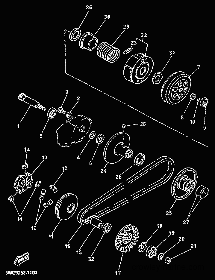 2001 Scooter CY50R - CY50R (3WG9) [010] - CLUTCH