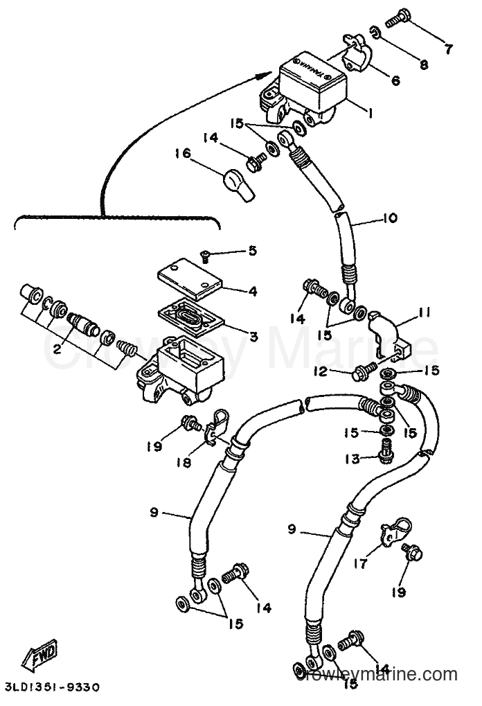 1995 Dirt Bike XTZ750 - XTZ750 (4PY1) [999] - FRONT MASTER CYLINDER