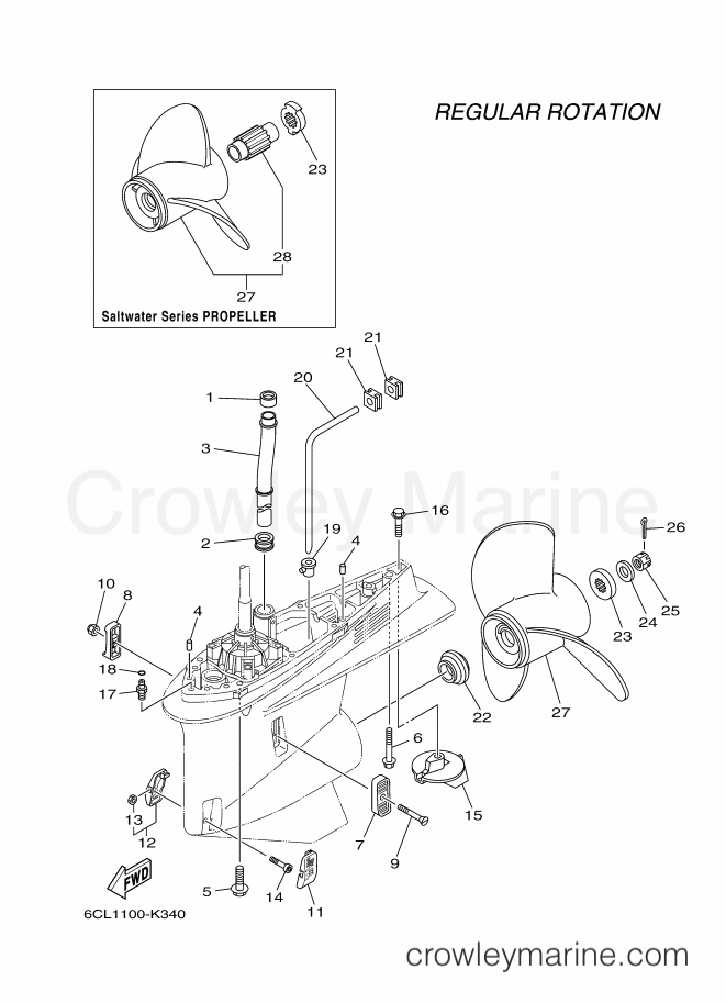 Yamaha Motors F225XCA-2012 (6CL2) [030] - LOWER CASING & DRIVE 2