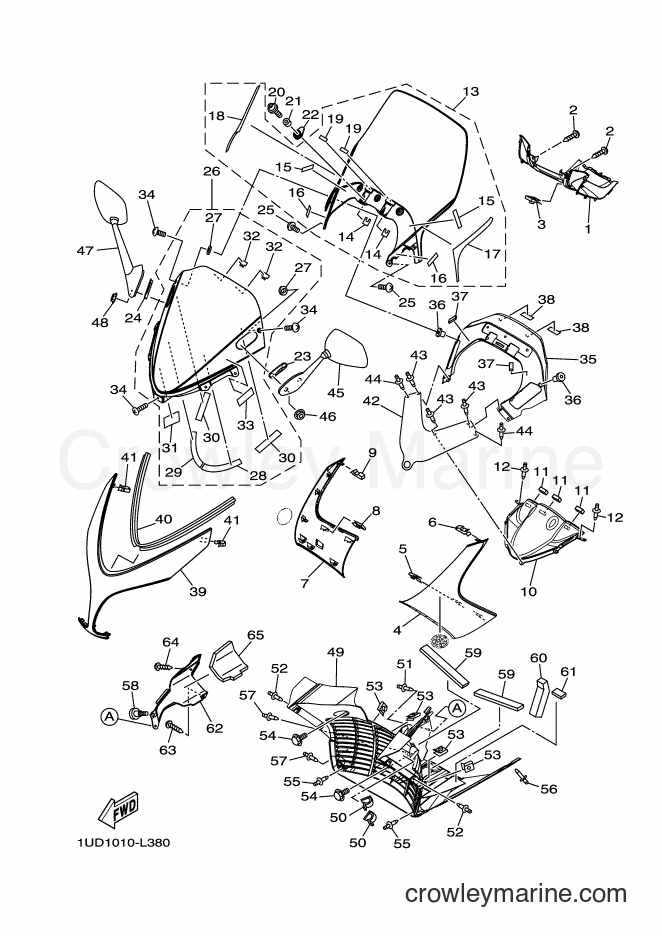 2012 Maxi-Scooter XP500 - XP500 (1UD2) [010] - WINDSHIELD