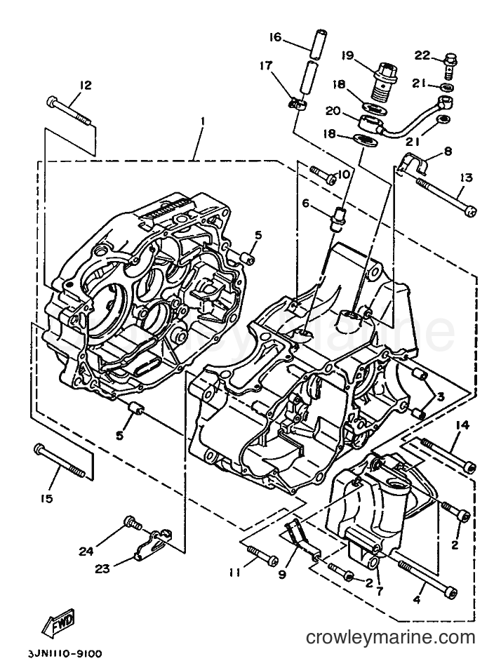 1989 ATV YFU1 - YFU1 (3JN2) [010] - CRANKCASE