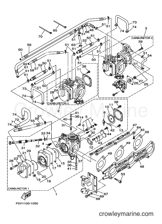 Yamaha Motors JET FOR GP1200 (67X2) [02A] - CARBURETOR