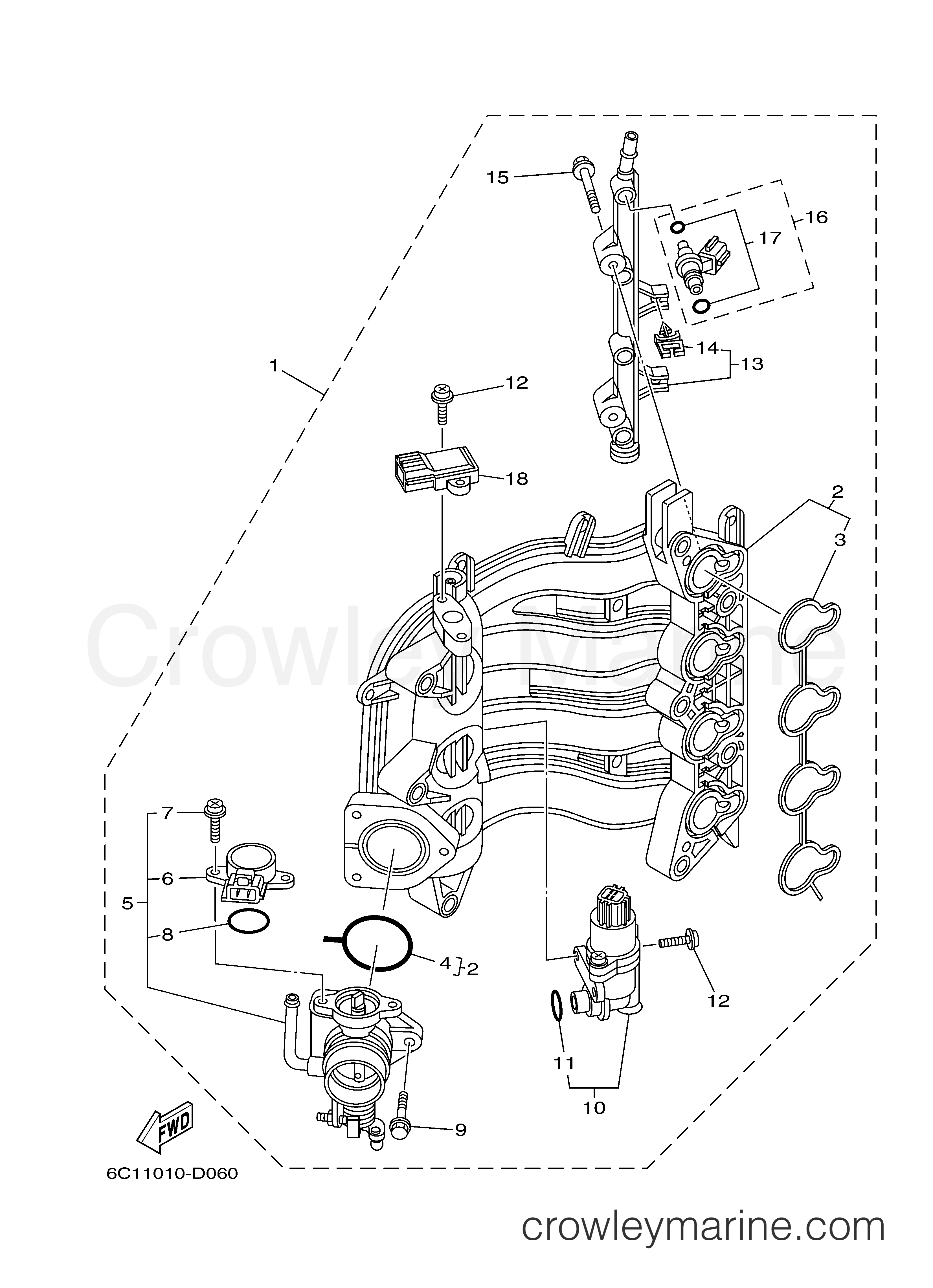 INTAKE 1 - 2012 Yamaha Outboard 50hp F50LA | Crowley Marine