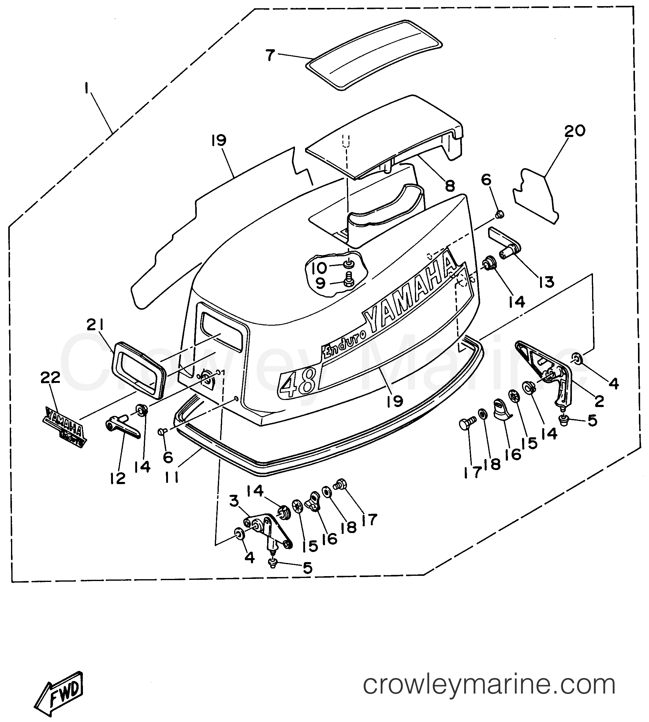 Yamaha Motors E48MLHT - TOP COWLING
