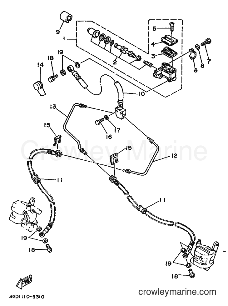 1992 ATV YFM350X - YFM350X (3GDA) [010] - FRONT MASTER CYLINDER