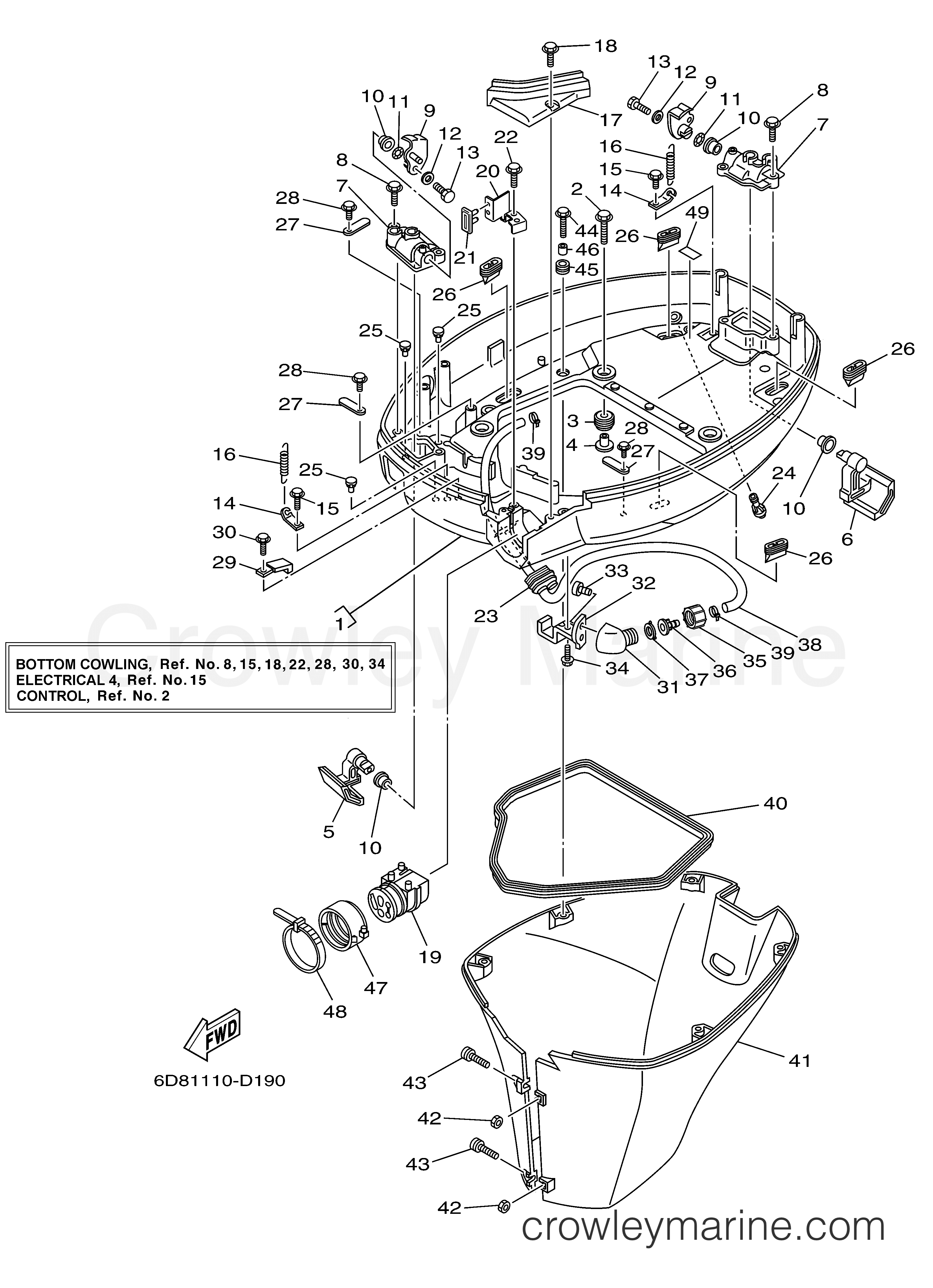Yamaha Motors F90TXRD - BOTTOM COWLING