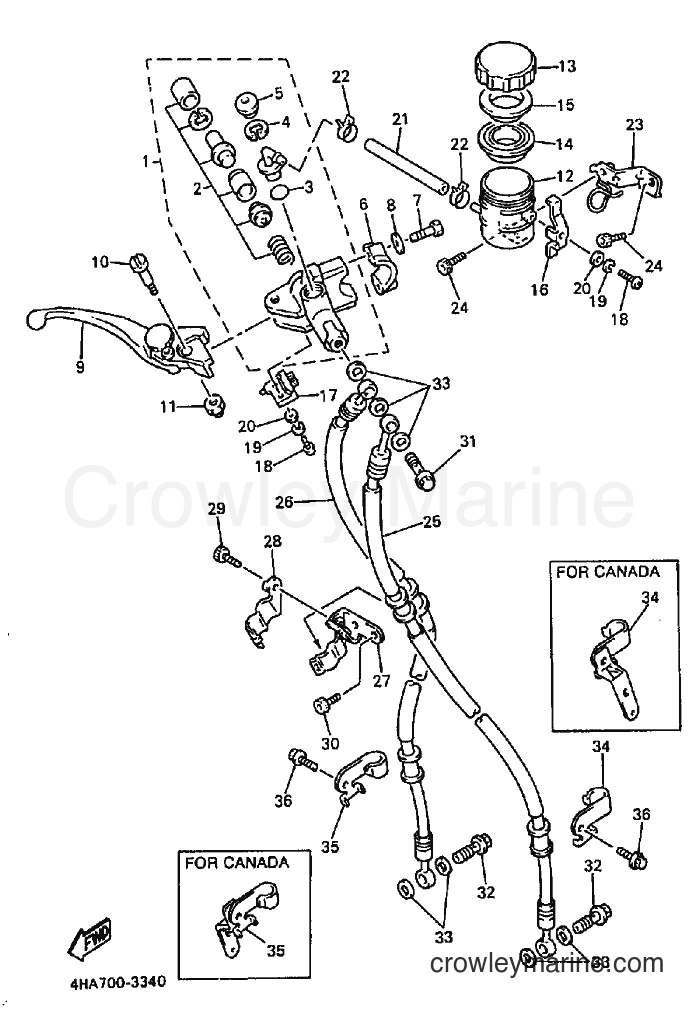 1994 Sport Bike YZF750SP - YZF750SP (4JA2) [010] - FRONT MASTER CYLINDER