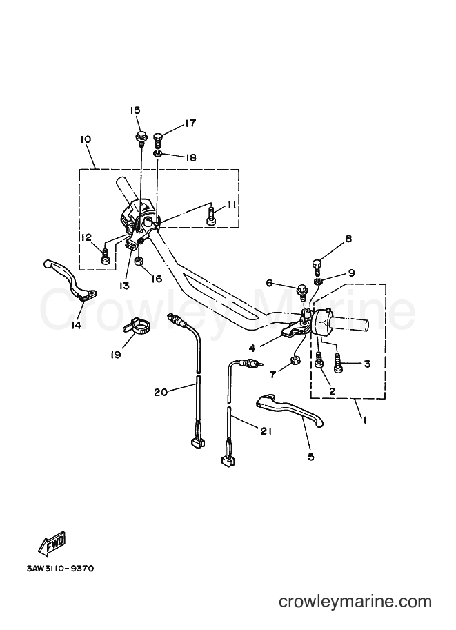1999 Dirt Bike TW200E - TW200E (5FY4) [010] - HANDLE SWITCH & LEVER