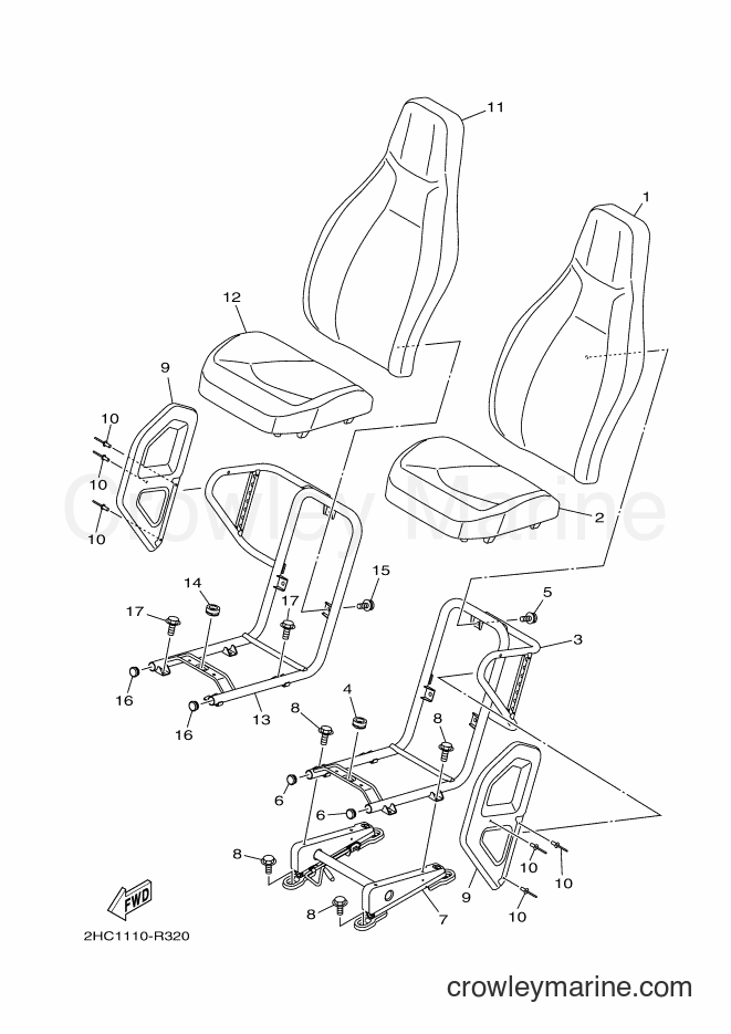 2016 ATV YXZ1000ES - YXZ1000ES (2HC8) [010] - SEAT