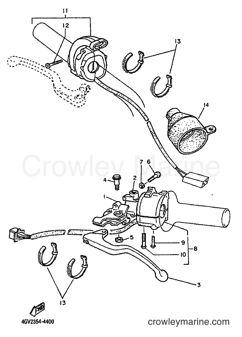 1998 Dirt Bike TT600E - TT600E (4LW4) [010] - HANDLE SWITCH & LEVER