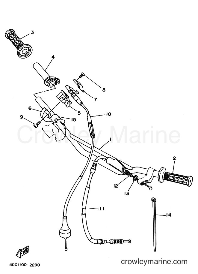 1995 Dirt Bike WR250Z - WR250Z (4JW4) [999] - STEERING HANDLE & CABLE