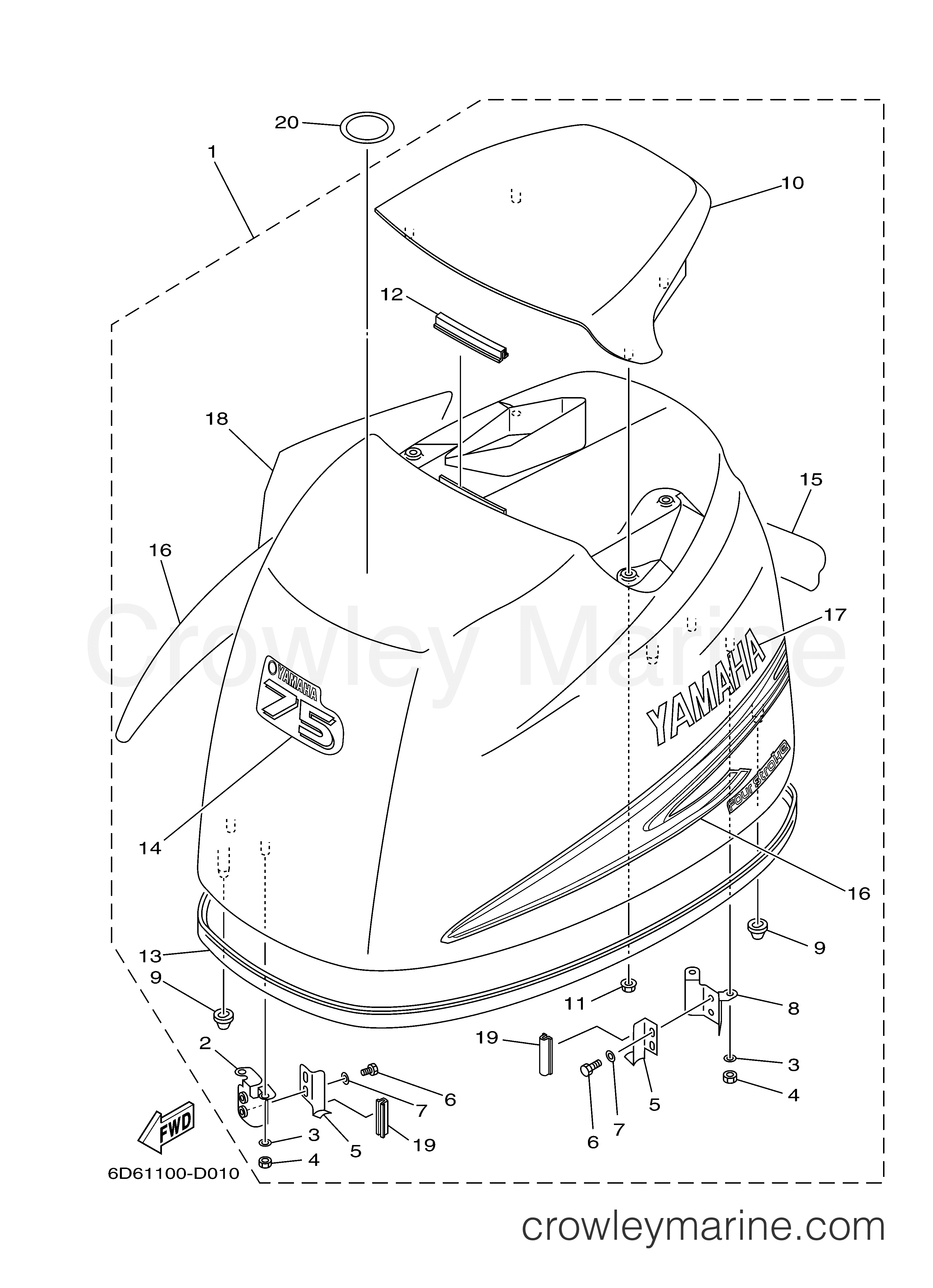 Yamaha Motors F75TLR - TOP COWLING