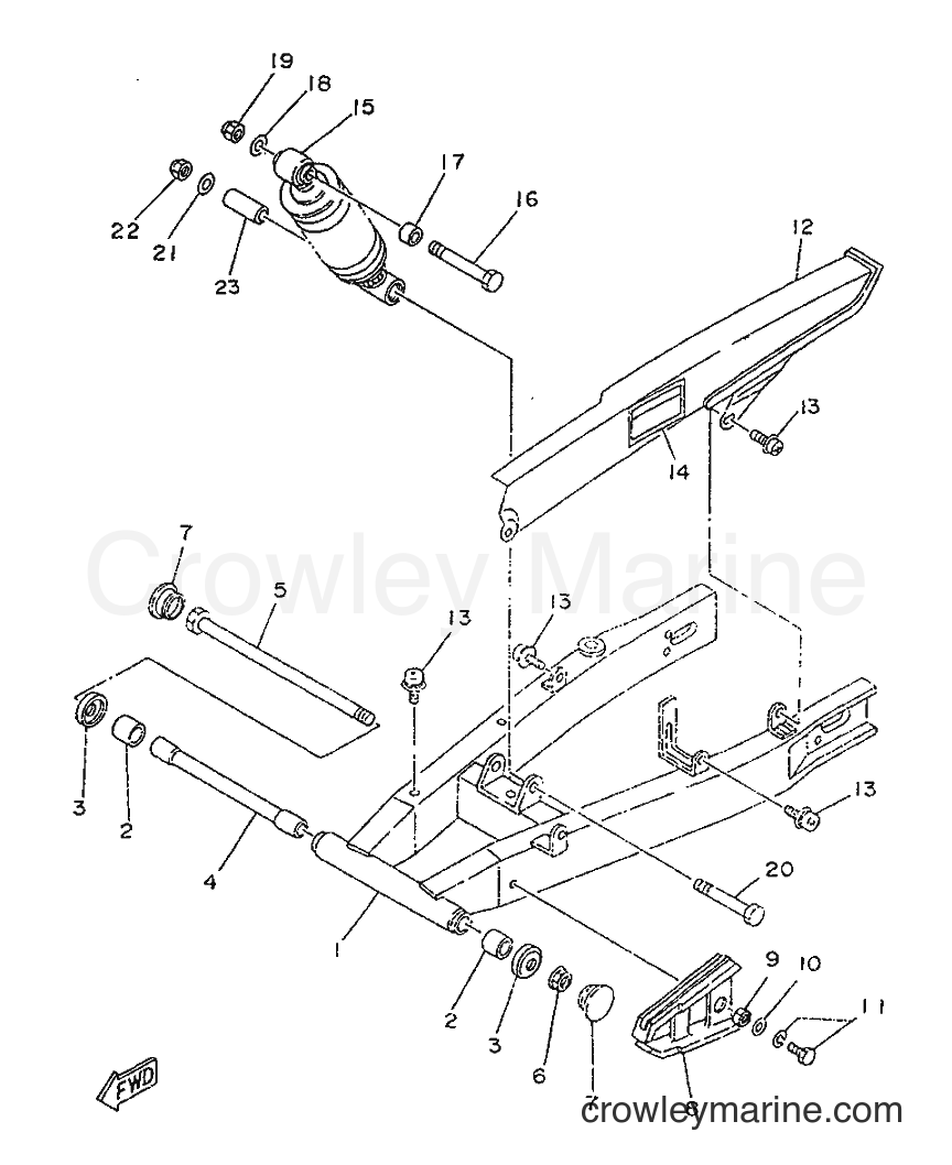 1996 Scooter TZR50 - TZR50 (4YV1) [999] - REAR ARM