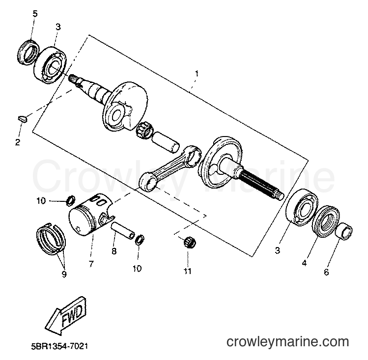 2001 Scooter YQ50 - YQ50 (5KH9) [010] - CRANKSHAFT & PISTON