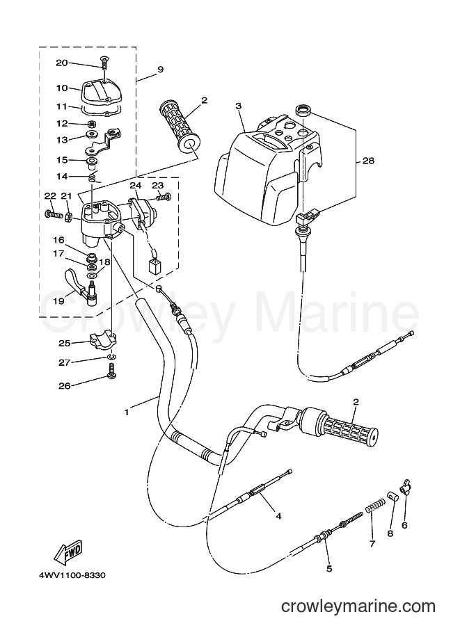 1998 ATV YFM600FWA - YFM600FWA (4WV2) [010] - STEERING HANDLE & CABLE