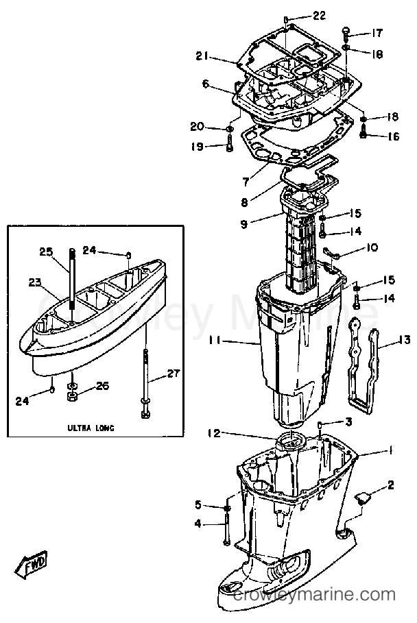 Yamaha Motors 90ETLH - UPPER CASING