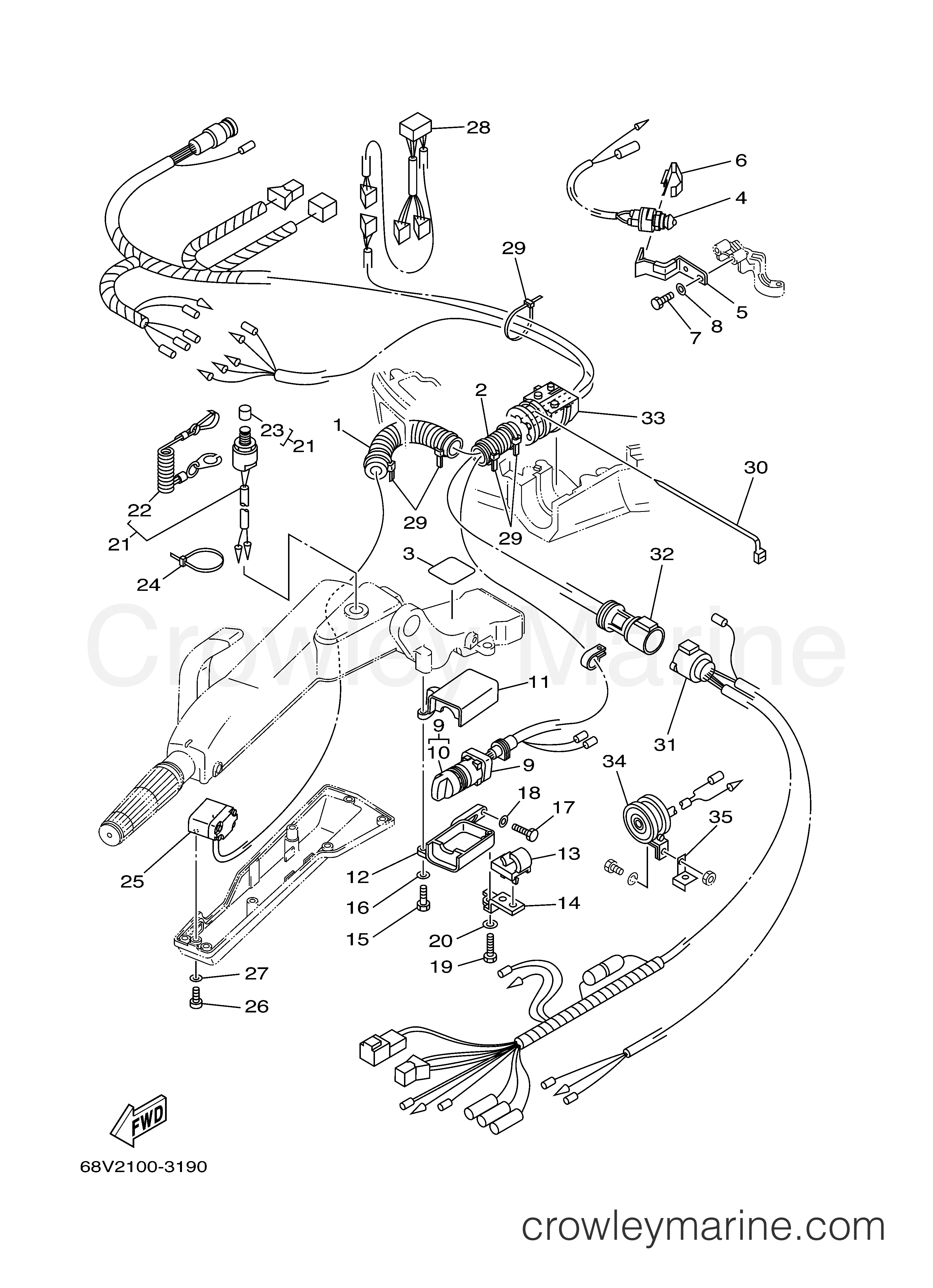 STEERING 2 F115 2003 Yamaha Outboard 115hp F115TXRB Crowley Marine