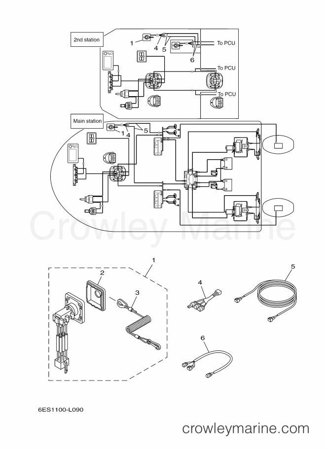 Yamaha Motors JOYSTICK (TRIPLE-2F) (6ES1) [050] - PANEL SWITCH (TWIN)