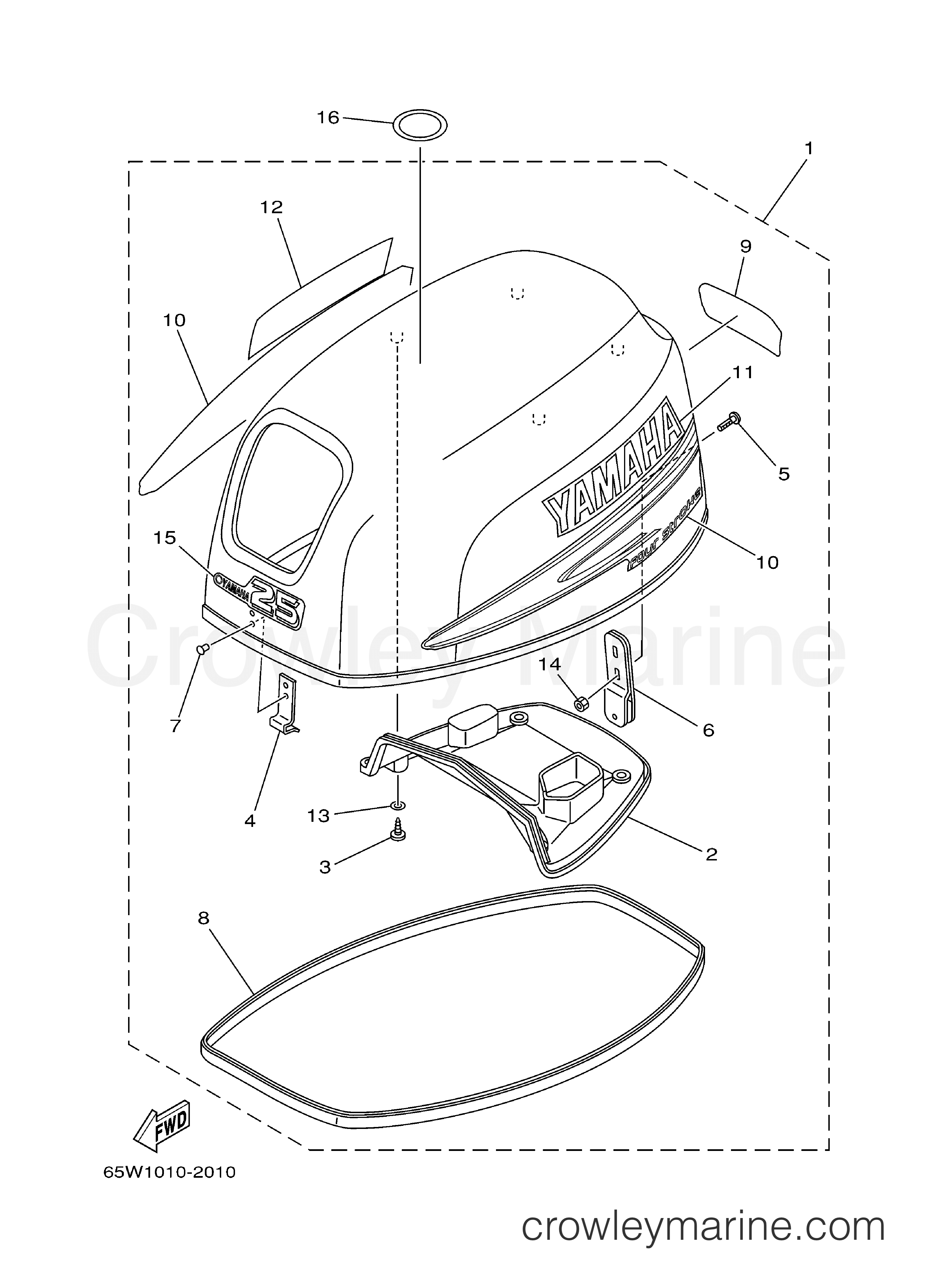 Yamaha Motors F25MSHD - TOP COWLING