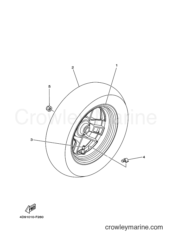 2012 Maxi-Scooter YP250 - YP250 (4D95) [010] - REAR WHEEL