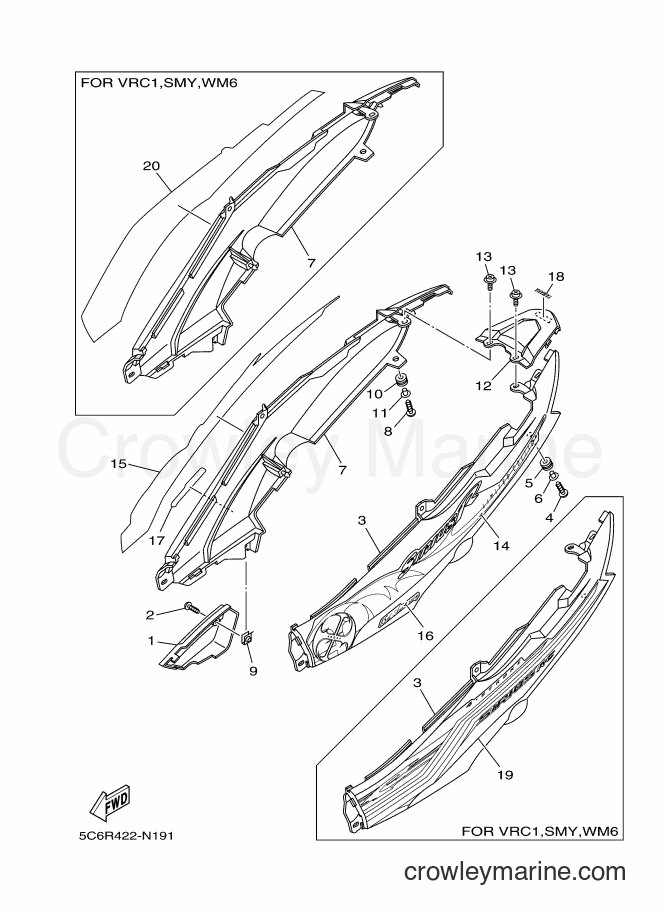 2014 Scooter T110LEC - T110LEC (5C6R) [010] - SIDE COVER
