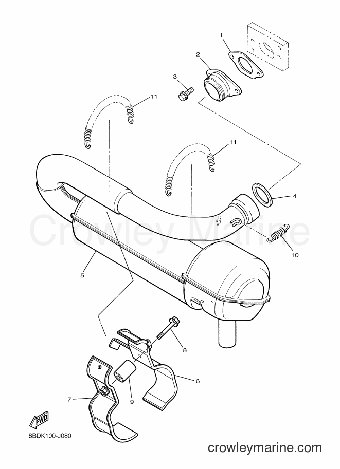 2010 Snowmobile BR250T - BR250T (8BDK) [010] - EXHAUST