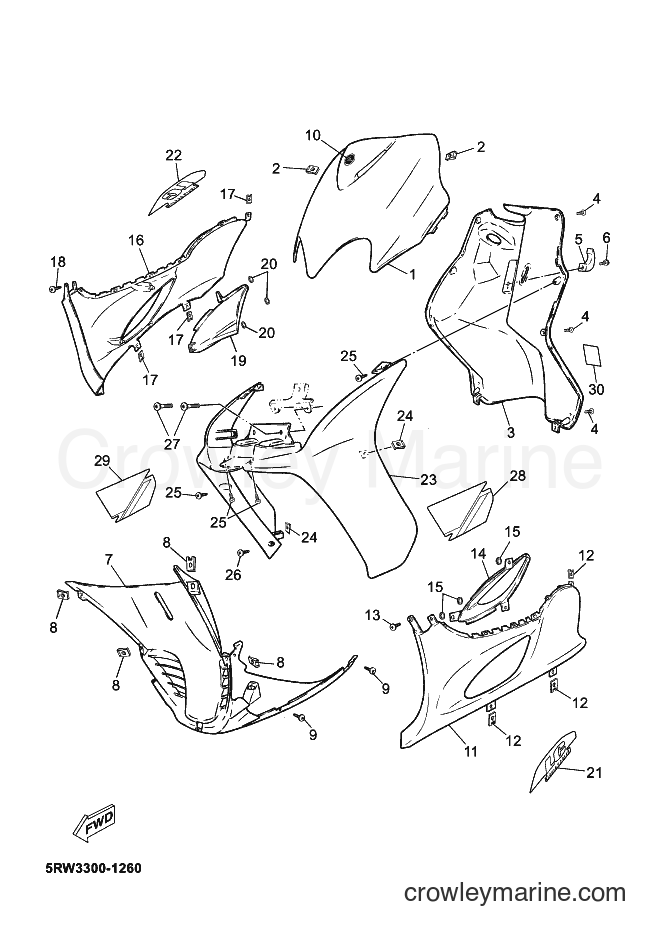 Yamaha Motors CS50Z (5RWF) [010] - LEG SHIELD