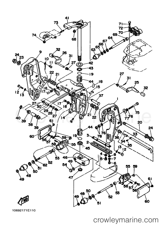 Yamaha Motors E-75D (6920) [010] - BRACKET 1