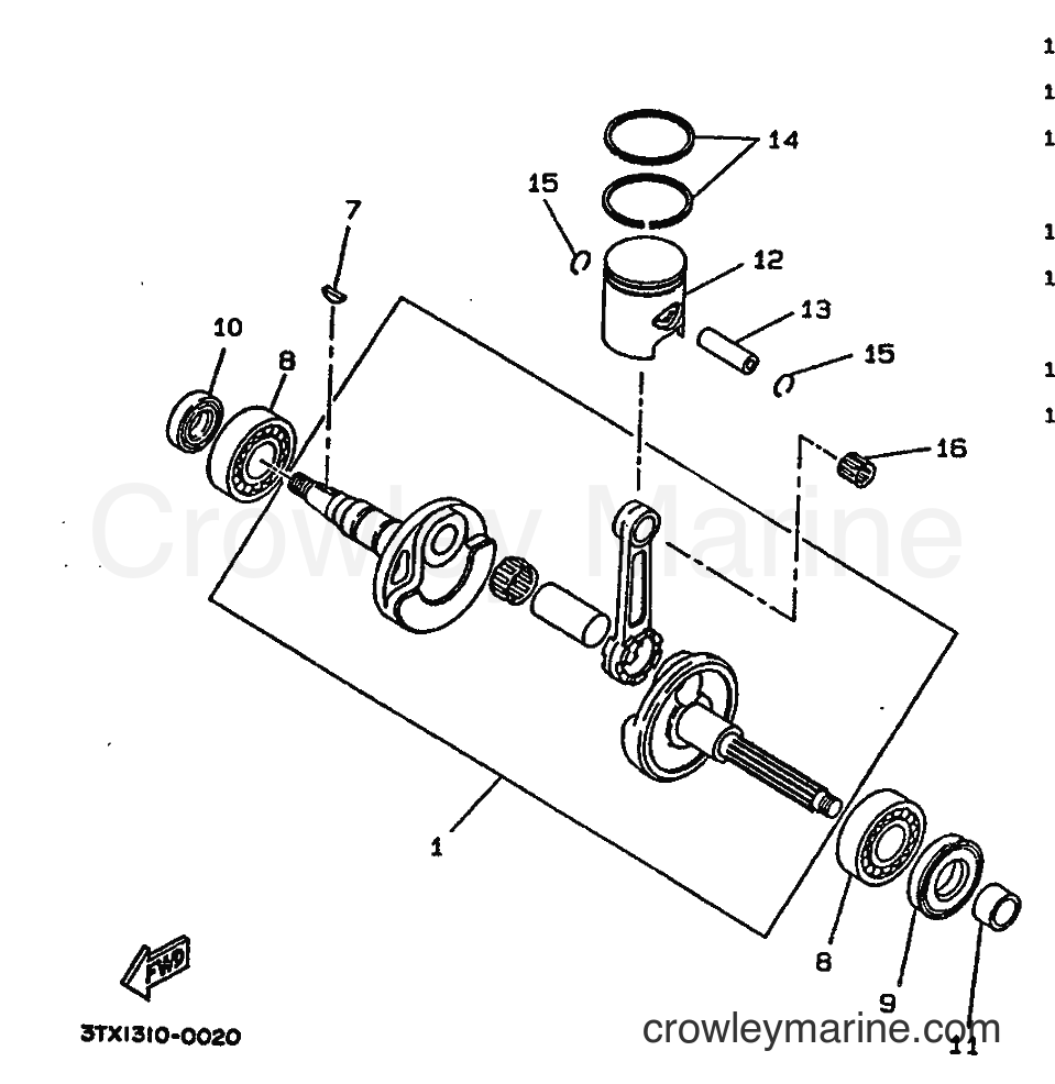 1992 Scooter CW65 - CW65 (4GP1) [999] - CRANKSHAFT & PISTON