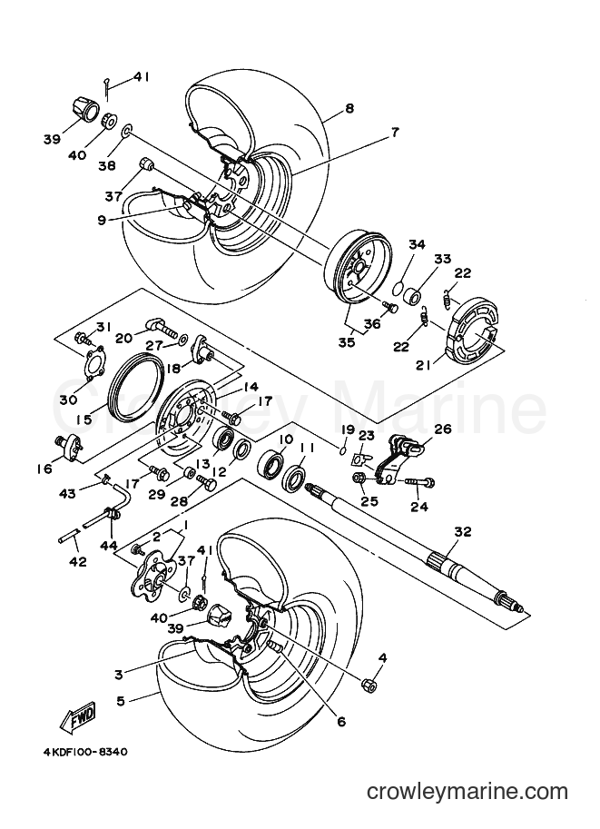 1998 ATV YFB250FW - YFB250FW (4KDH) [030] - REAR WHEEL