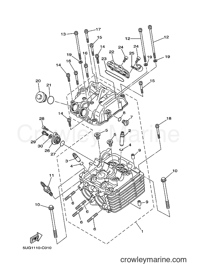 2004 ATV YXR660F - YXR660F (5UG2) [010] - CYLINDER HEAD