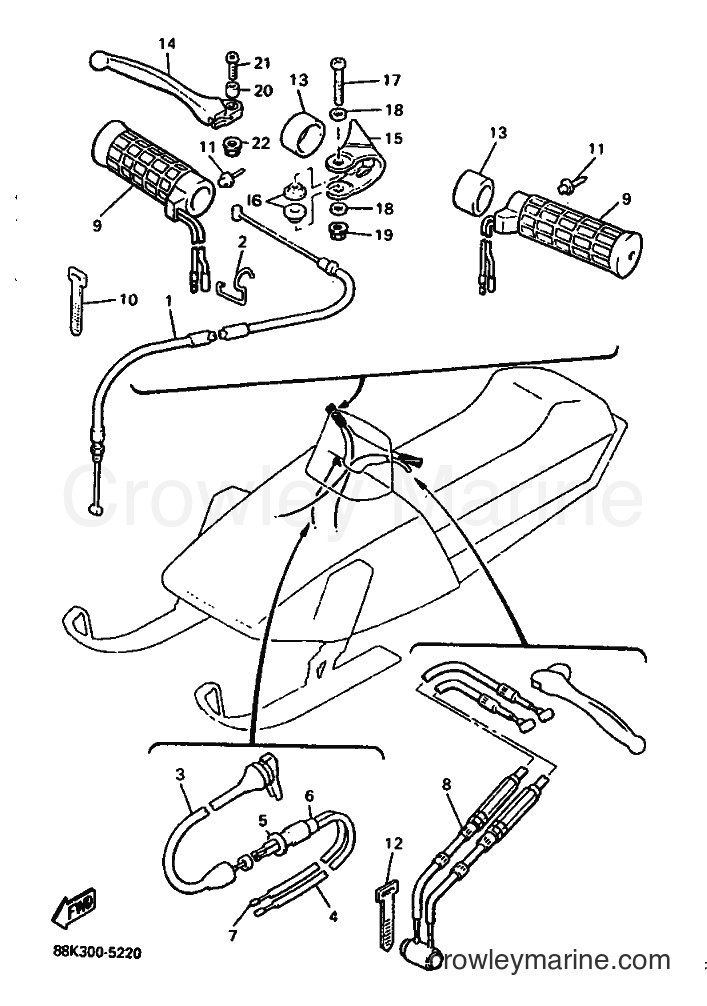 1995 Snowmobile VT480TF - VT480TF (88K5) [010] - CONTROL CABLE