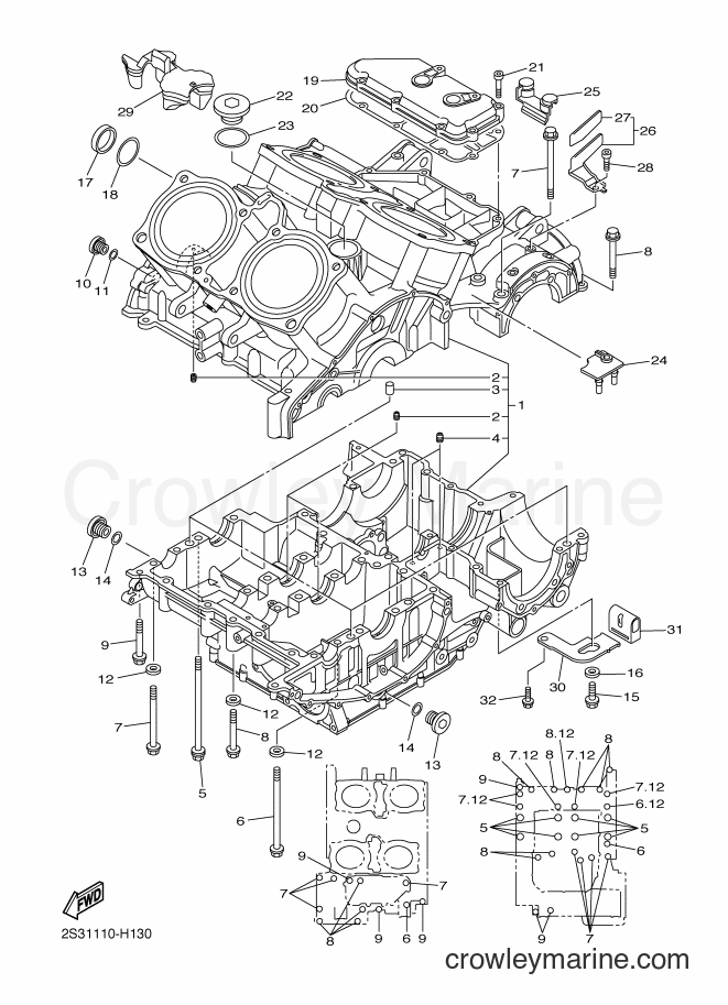 Yamaha Motors VMX17 (2CEL) [010] - CRANKCASE