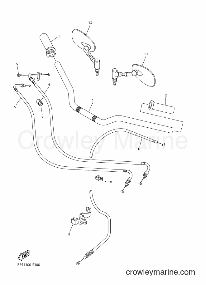 Yamaha Motors XVS950CUD-A (BS54) [010] - STEERING HANDLE & CABLE