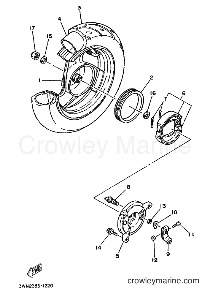 1996 Scooter CR50Z - CR50Z (3WN2) [999] - REAR WHEEL