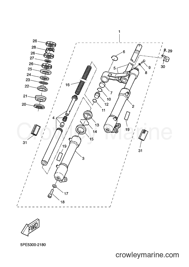 Yamaha Motors YQ50L (5PUC) [030] - FRONT FORK
