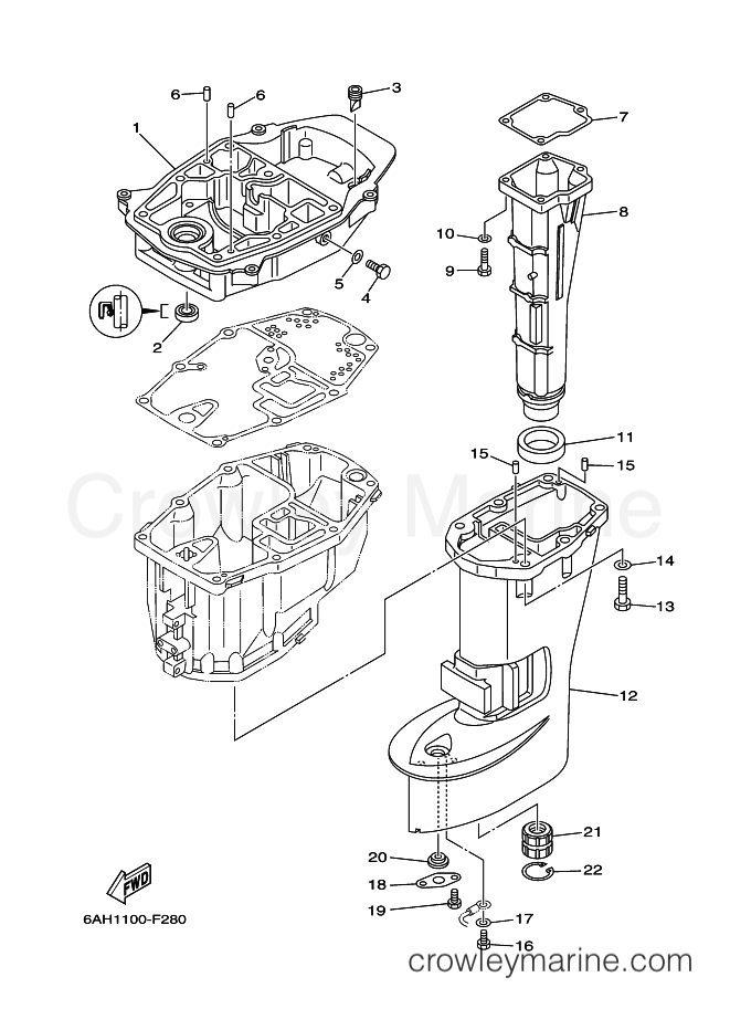 Yamaha Motors F13.5B (6AF1) [050] - UPPER CASING