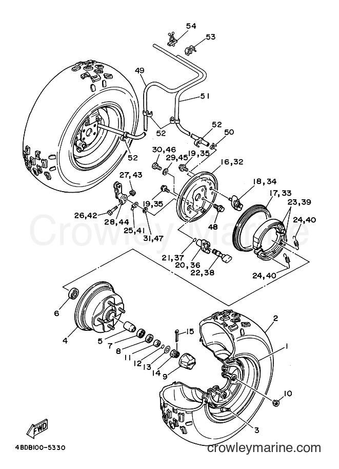 Yamaha Motors YFB250 (4BDM) [050] - FRONT WHEEL