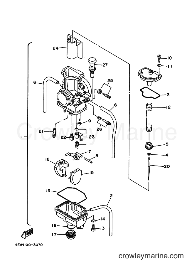 1993 Dirt Bike YZ250 - YZ250 (4EW2) [020] - CARBURETOR