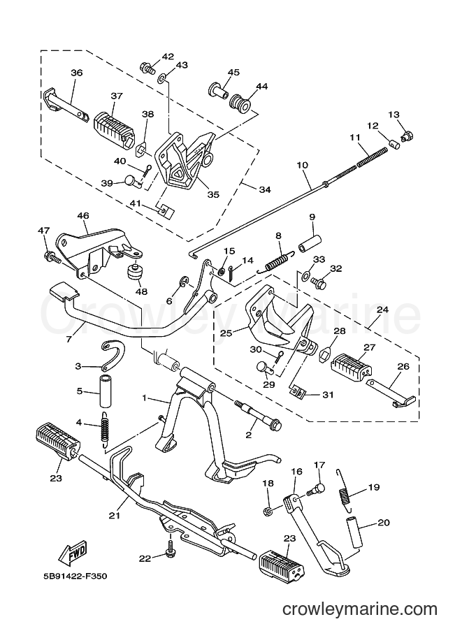 2011 Scooter T110E - T110E (5B9B) [010] - STAND & FOOTREST
