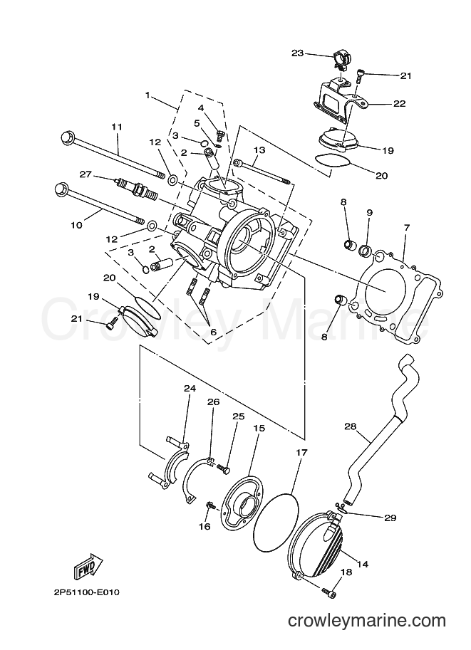 2009 ATV YXR450F - YXR450F (2P5H) [010] - CYLINDER HEAD