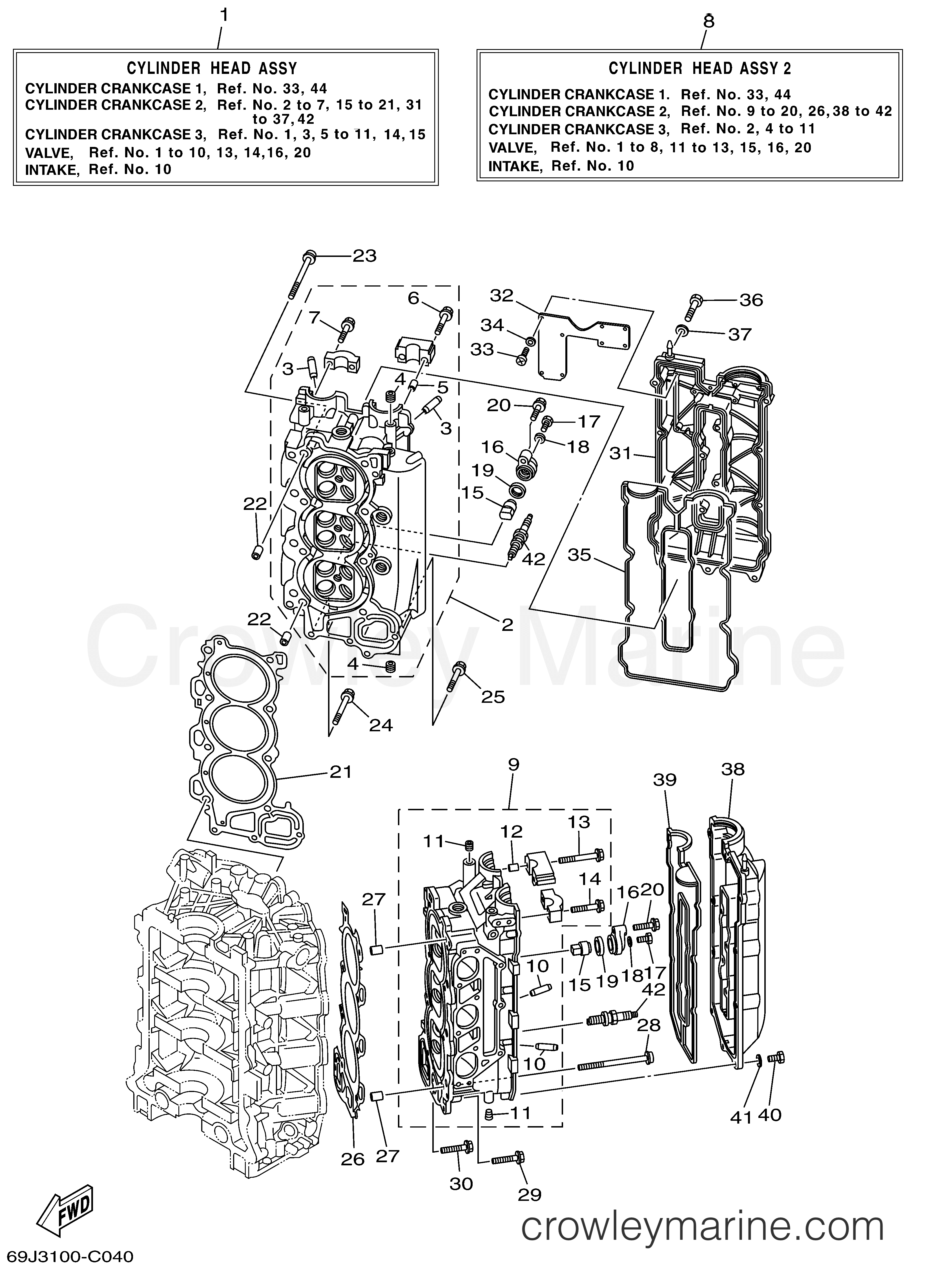 Yamaha Motors F225TXRC - CYLINDER CRANKCASE 2