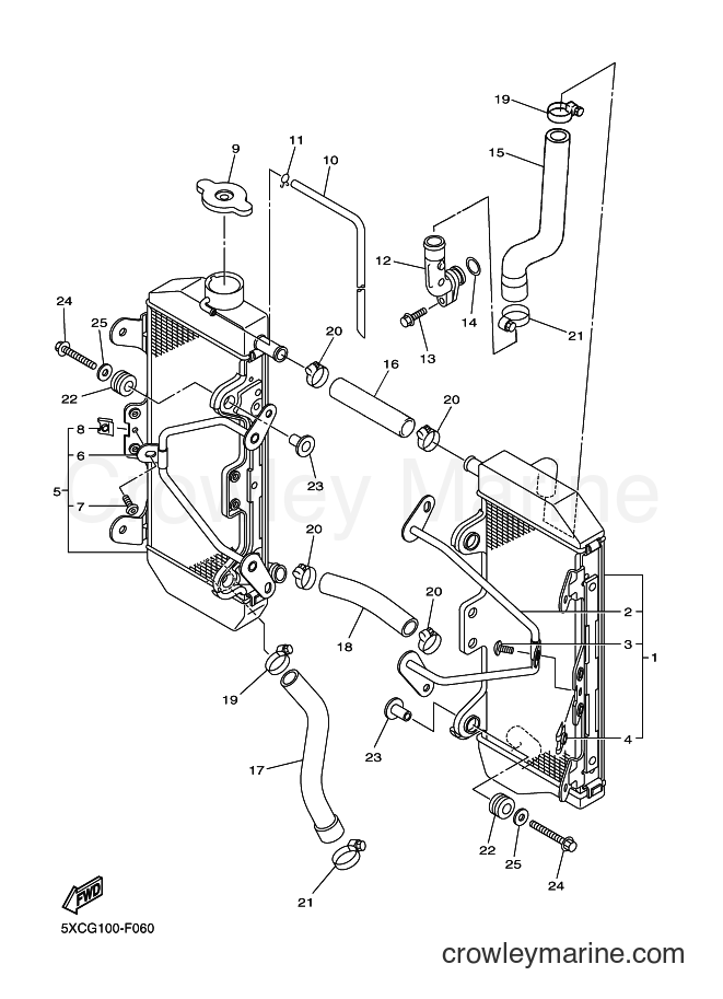2009 Dirt Bike YZ250F - YZ250F (5XCS) [010] - RADIATOR & HOSE