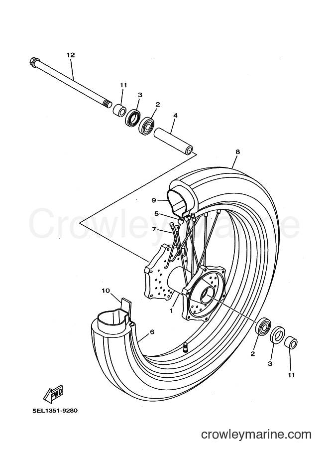 Yamaha Motors XVS1100 (3B8B) [010] - FRONT WHEEL