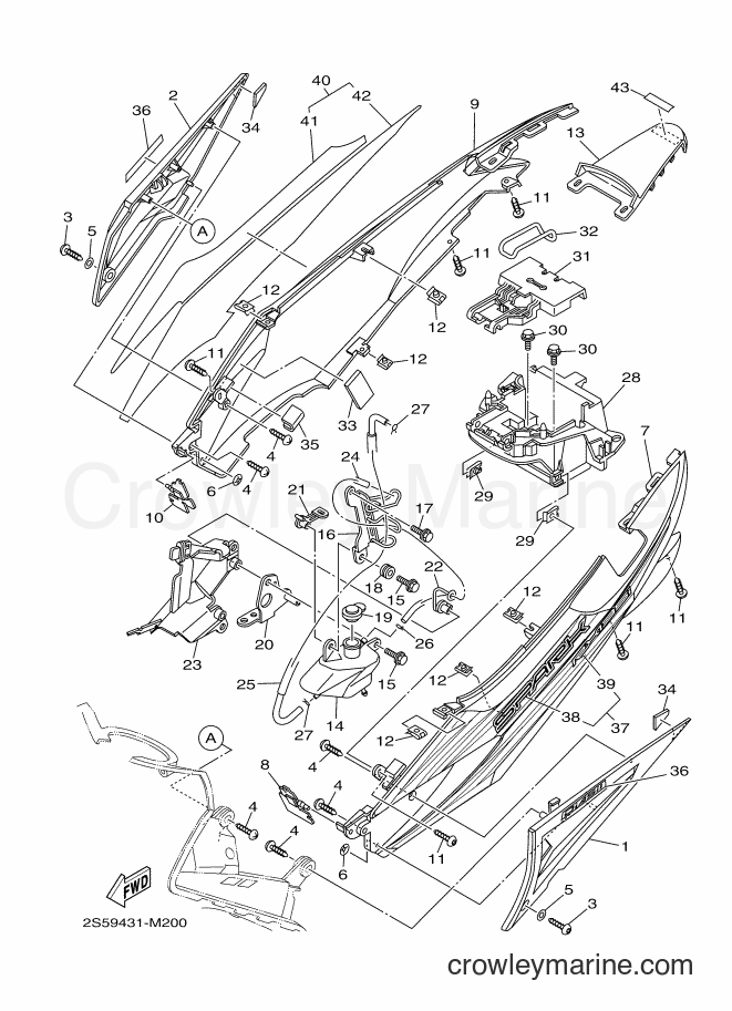 2013 Scooter T135F - T135F (2S5A) [010] - SIDE COVER