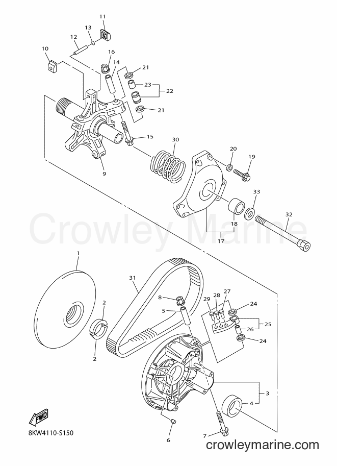 2017 Snowmobile VK10F - VK10F (8KW3) [020] - PRIMARY SHEAVE