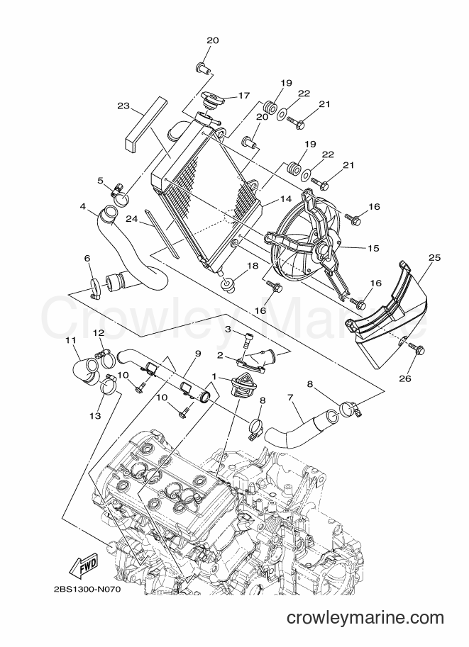 2017 Dirt Bike XT1200Z - XT1200Z (2BSV) [010] - RADIATOR & HOSE