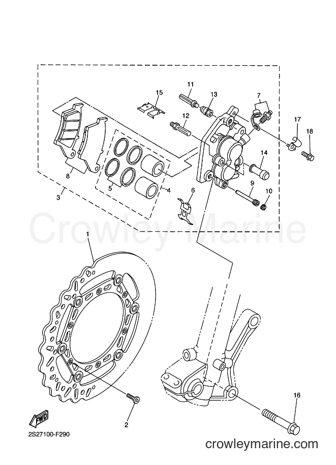 2011 Dirt Bike WR450F - WR450F (1HB3) [010] - FRONT BRAKE CALIPER